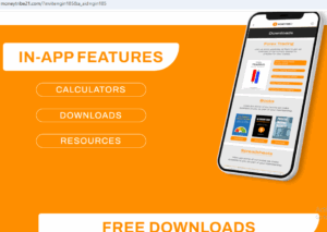 MoneyTribe21 in-app features showing books, trading tools, and financial growth resources on mobile